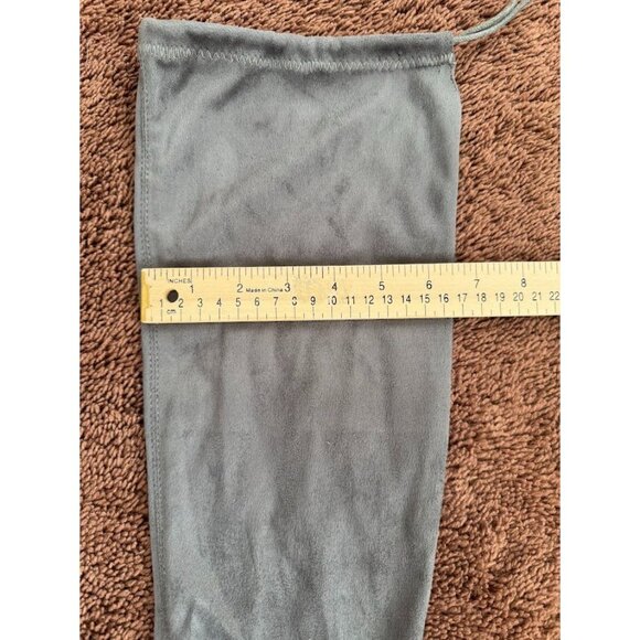 Ladies Grey Thigh High Faux Saude Boots Size 7 - Picture 5 of 6